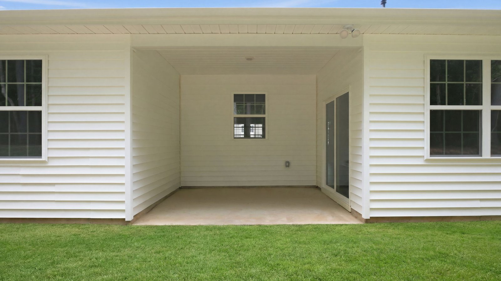 rear view of covered porch