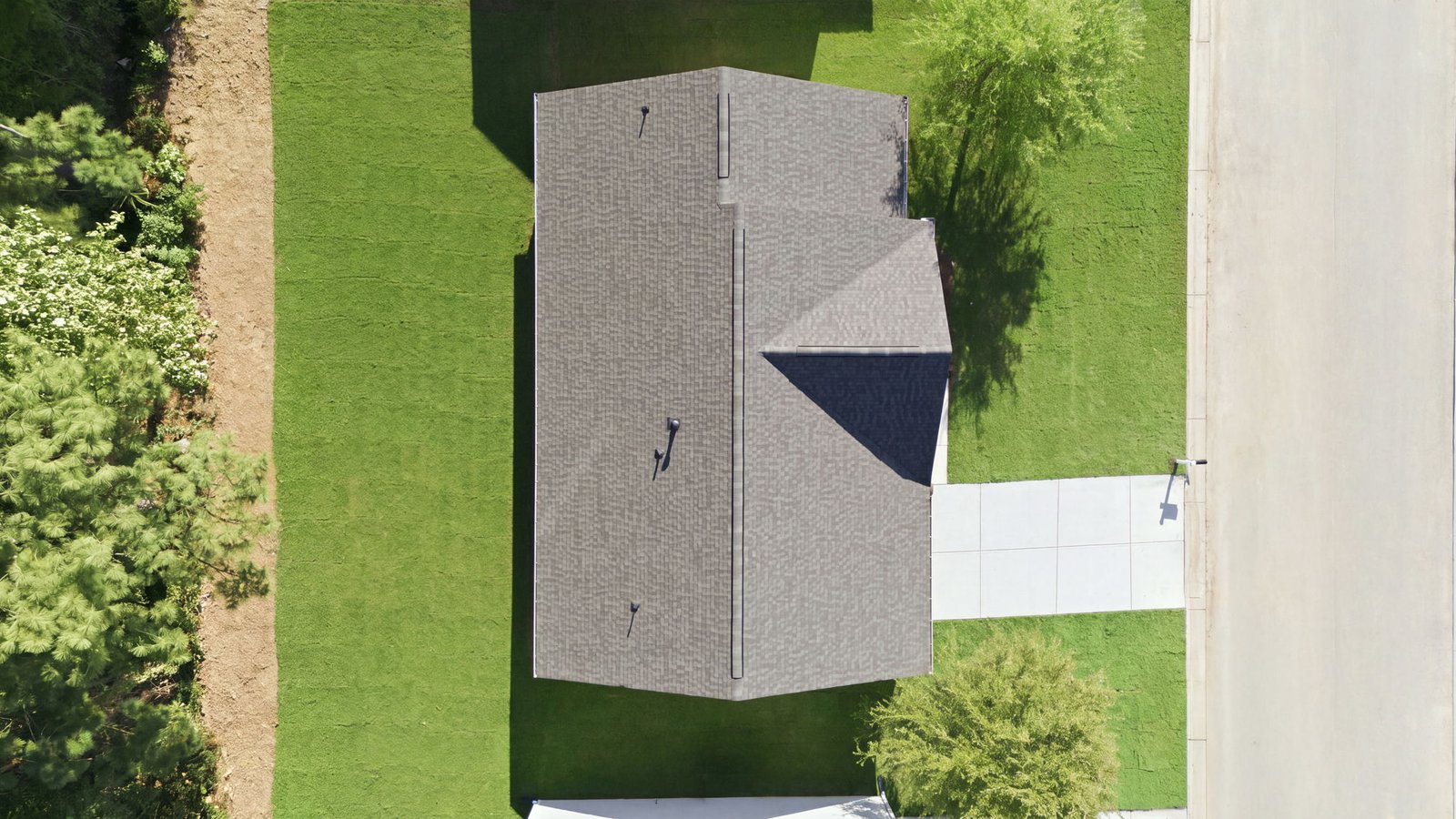 aerial view of home and lot
