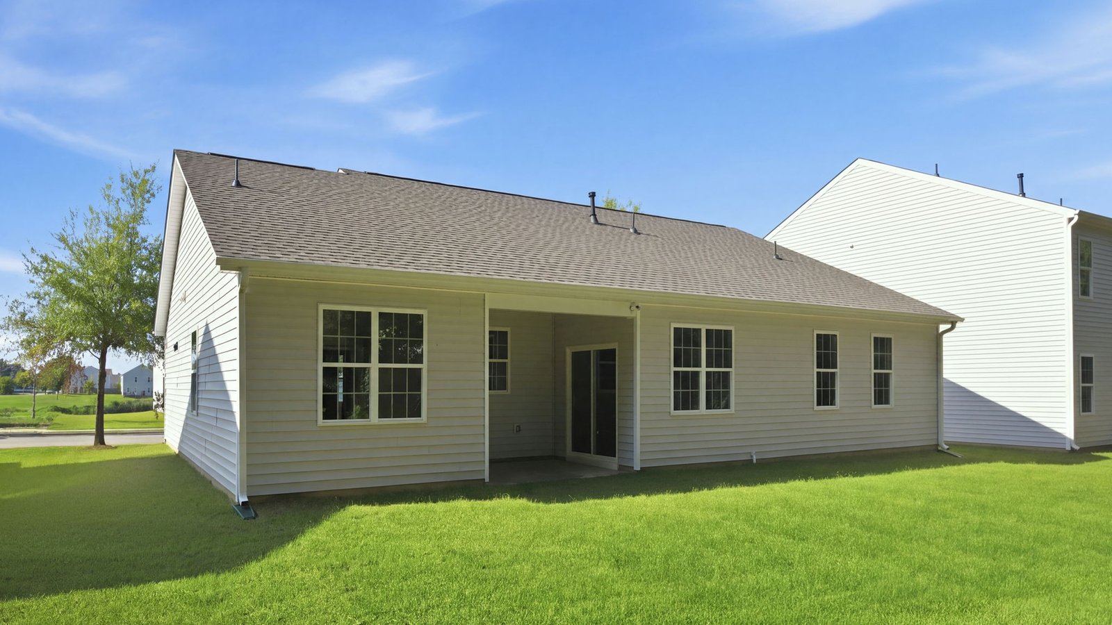 rear view of home and backyard