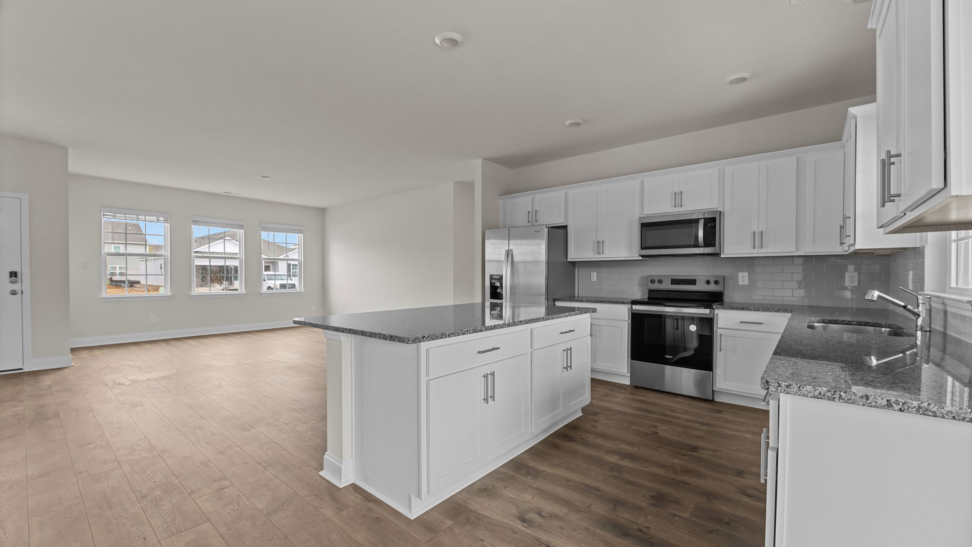 kitchen area with island