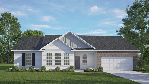Single story home with a two car garage