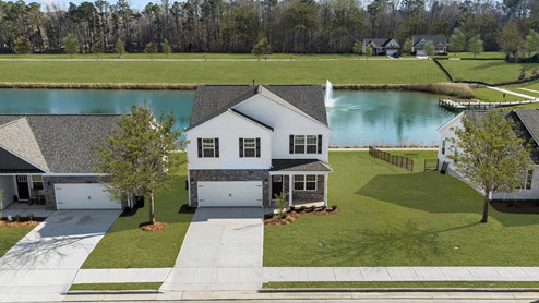 Two story home with two car garage