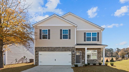 Two story home with two car garage