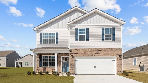 Two story home with two car garage