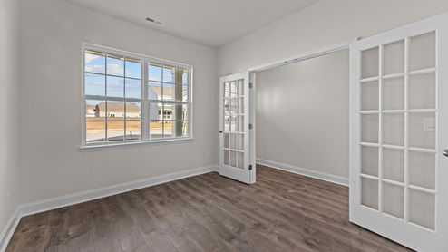 office with double hung doors