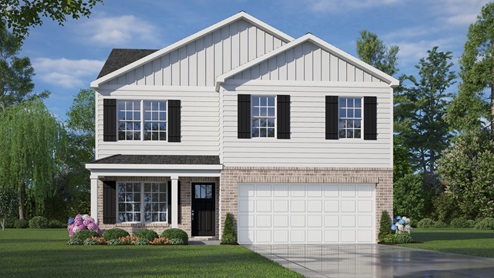 Two story home with two car garage
