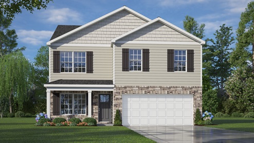 Two story home with two car garage
