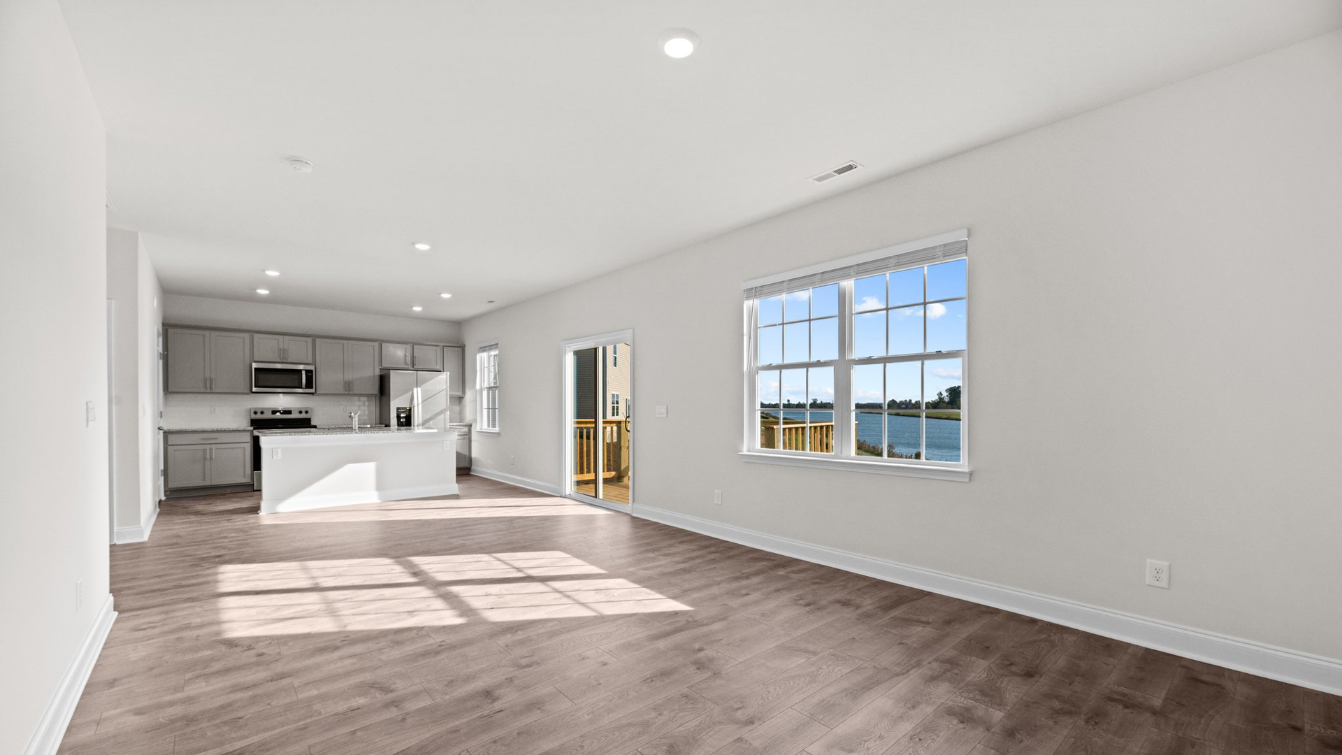 Open-concept living and dining area