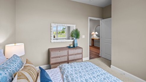 Bedroom with carpet flooring