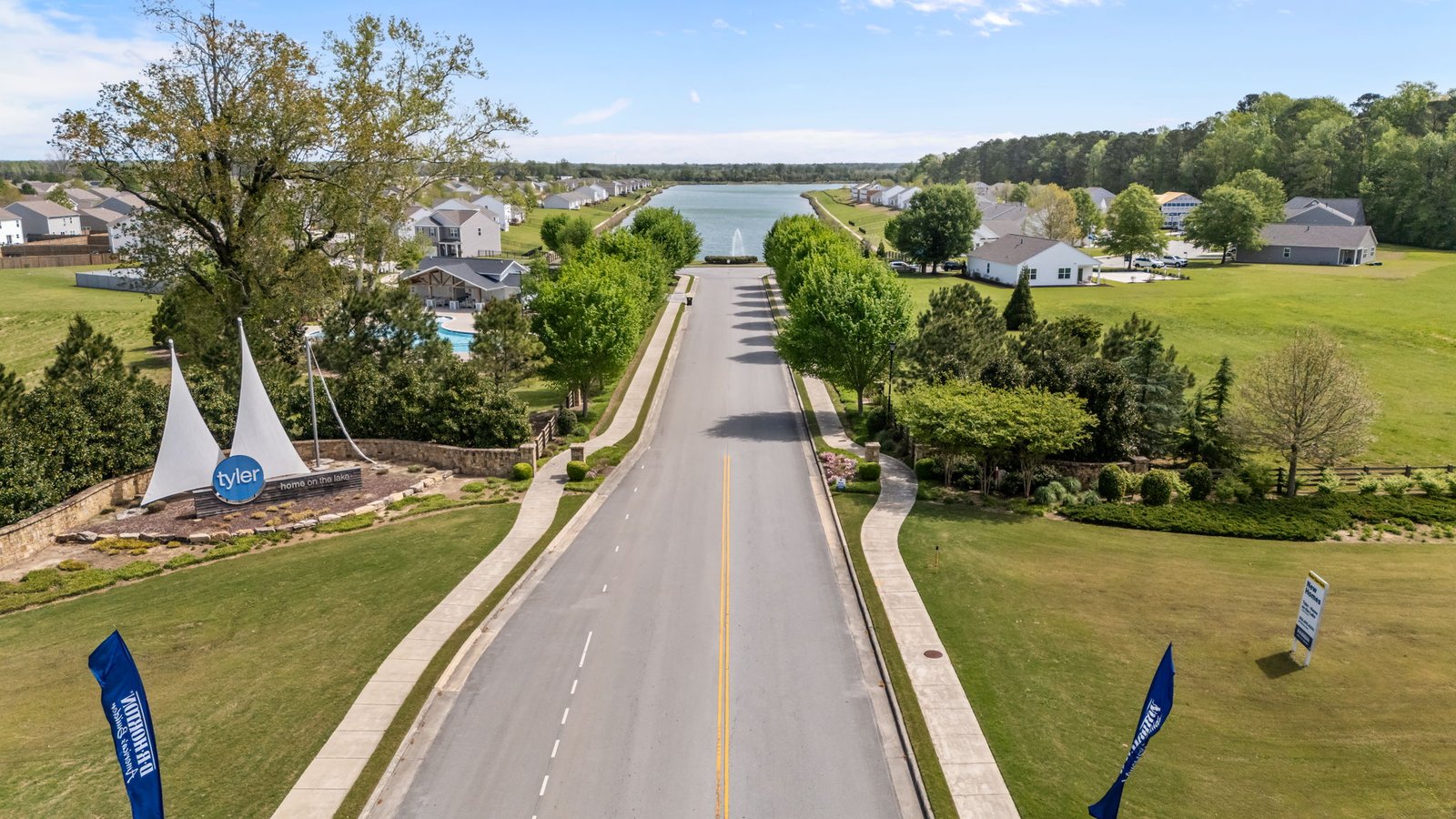 entrance shot with lake view