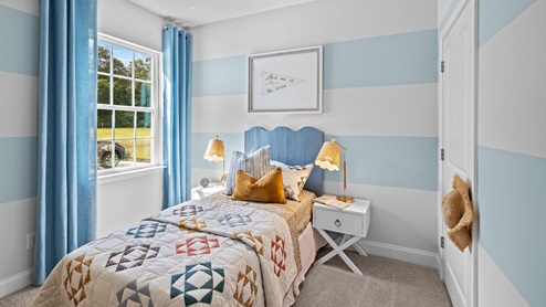 Bedroom with carpet flooring