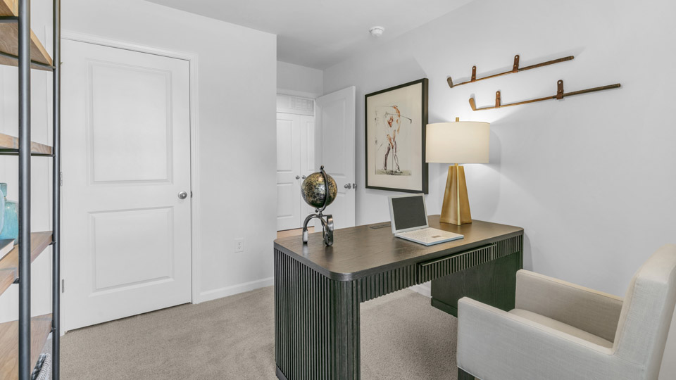 Bedroom with carpet flooring