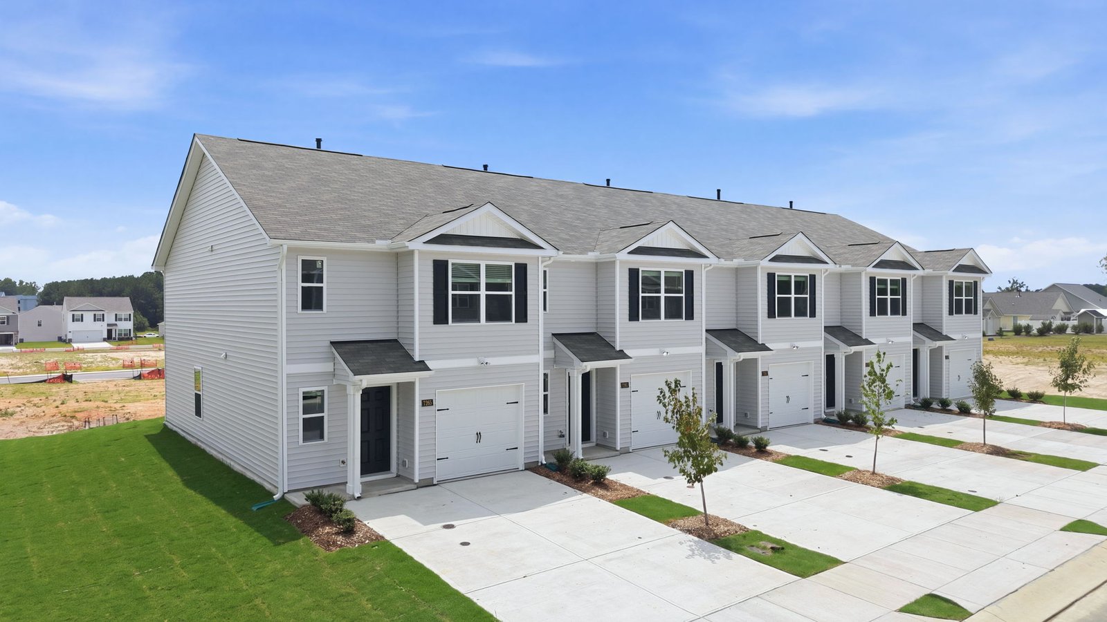 exterior view of townhome two story with garage