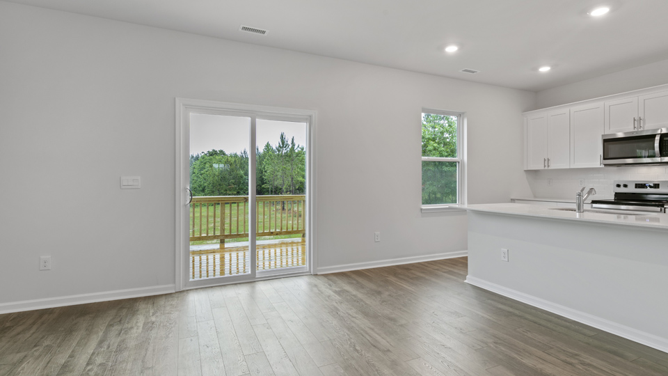 Living area with revwood flooring