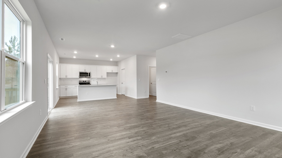 Living area with revwood flooring