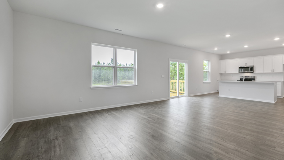 Living area with revwood flooring