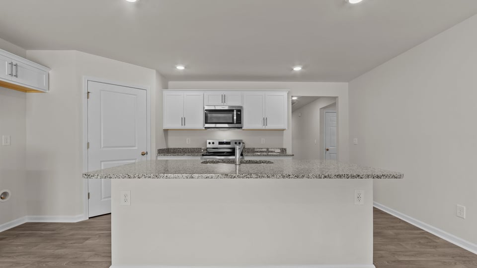 Kitchen with white cabinets