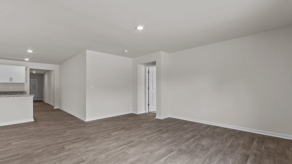 Living area with revwood flooring