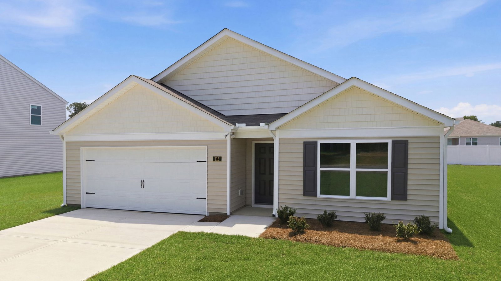 exterior of the one story ranch plan cali