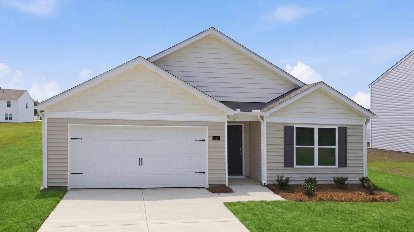 exterior of the one story ranch plan cali