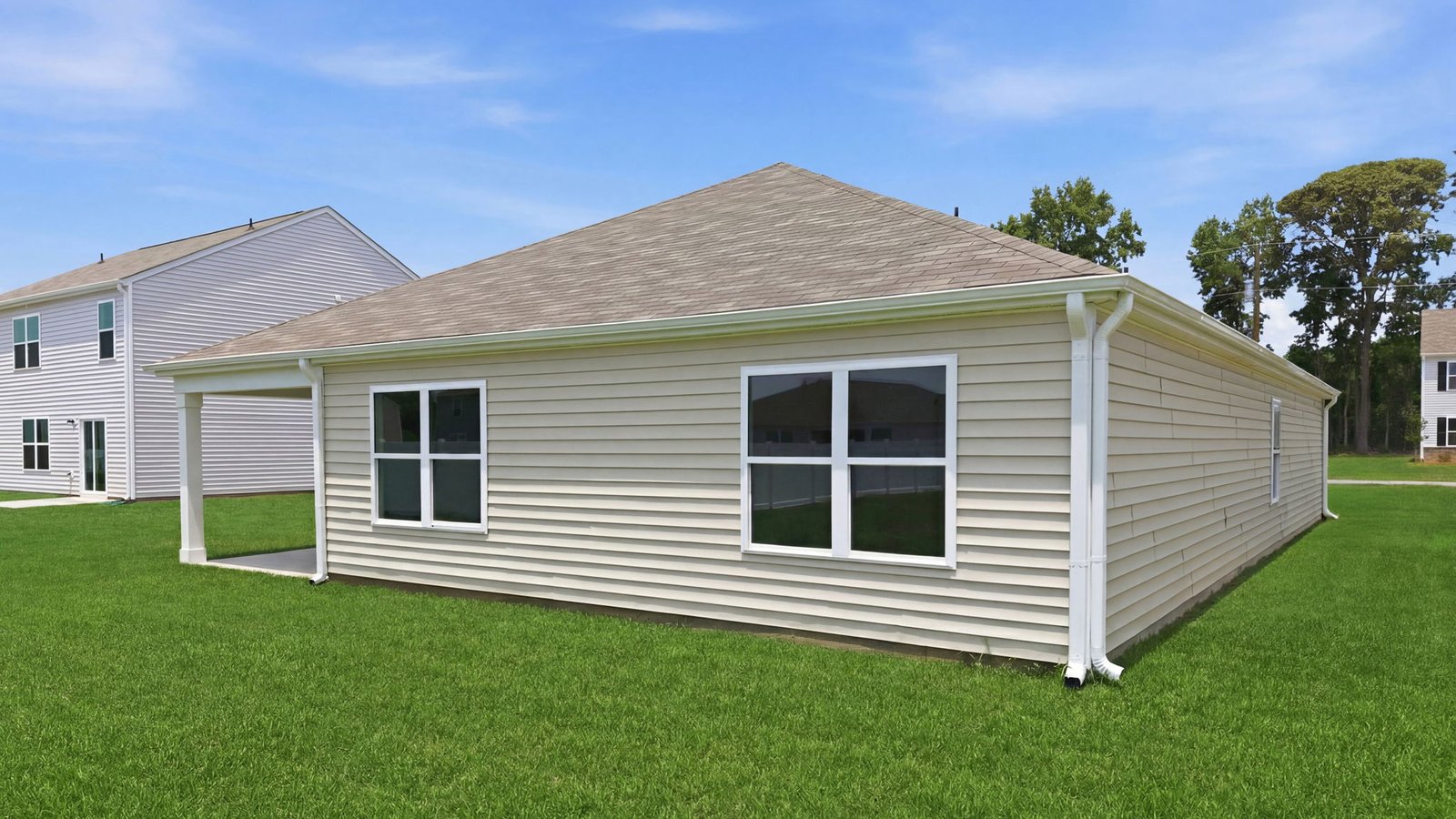 rear view of cali and covered back porch