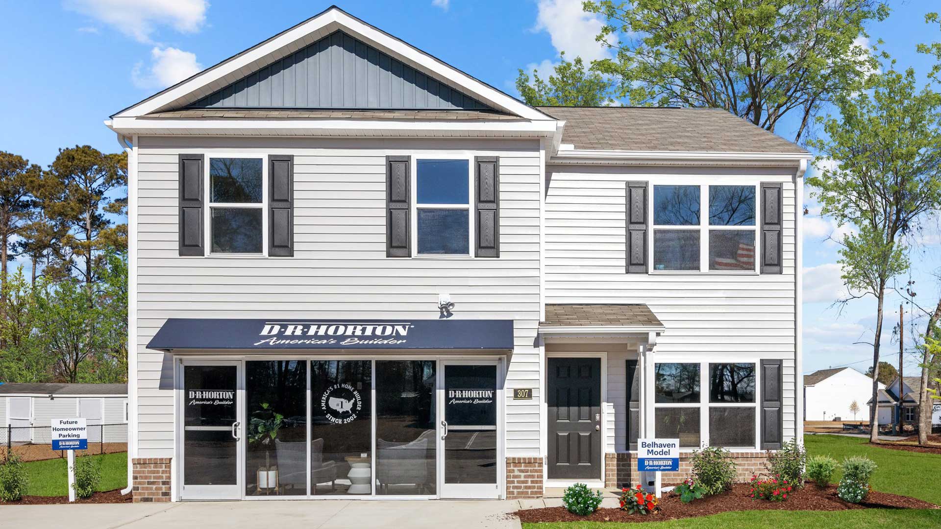 Two story home with two car garage