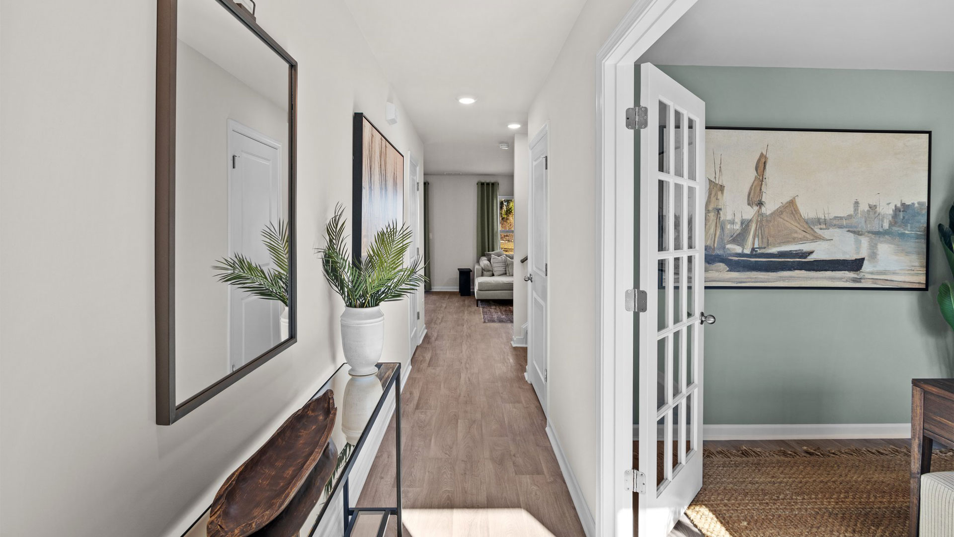 Entryway and study with french doors