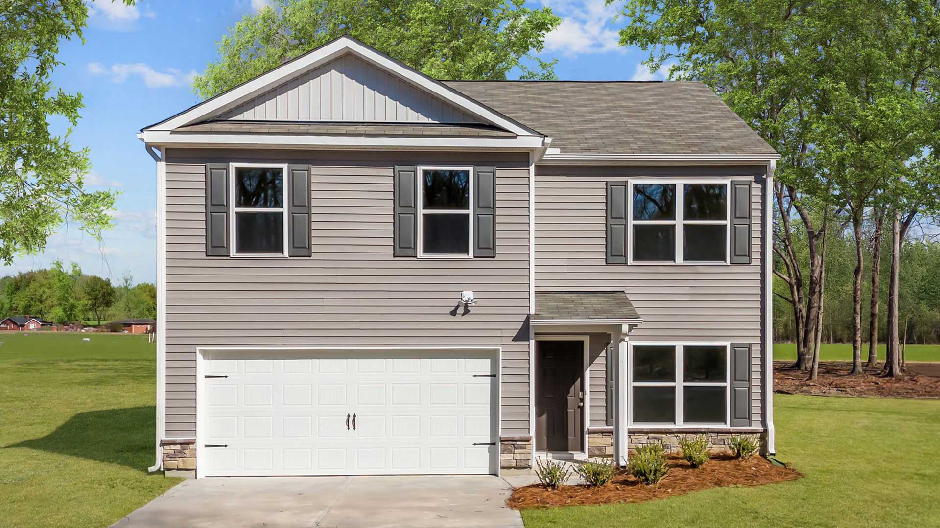 Two story home with two car garage