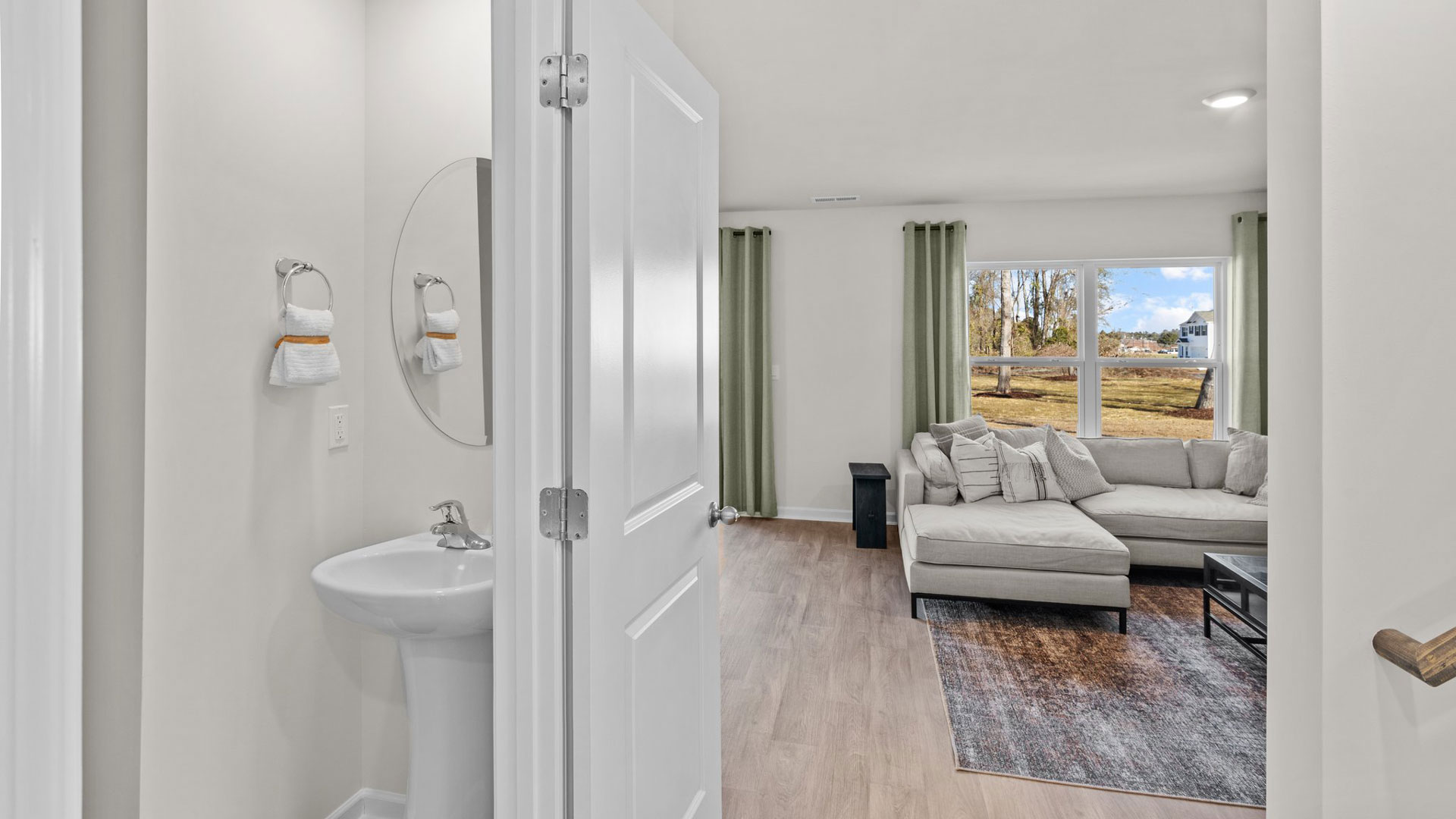 Powder room and hallway