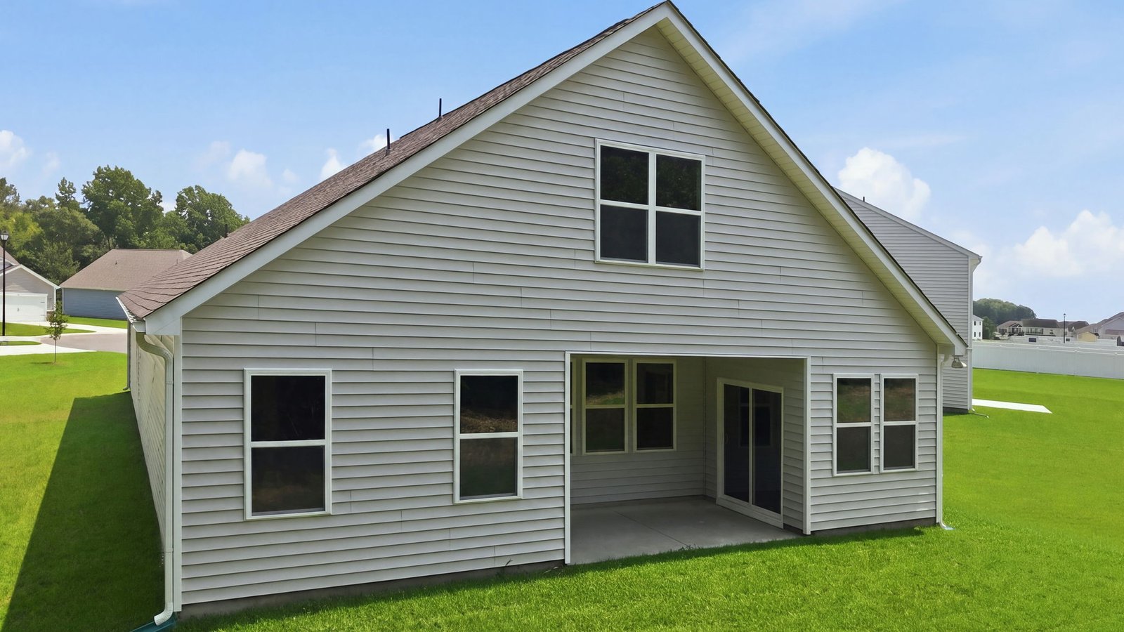 rear view of covered porch