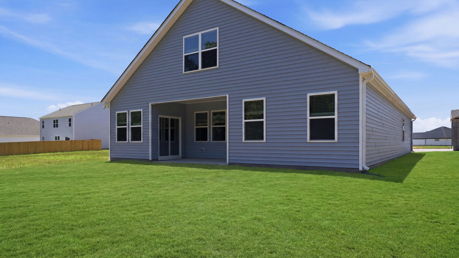 rear view of one story ranch home
