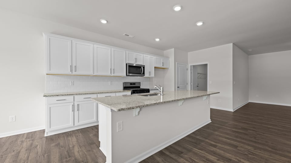 kitchen area with kitchen island
