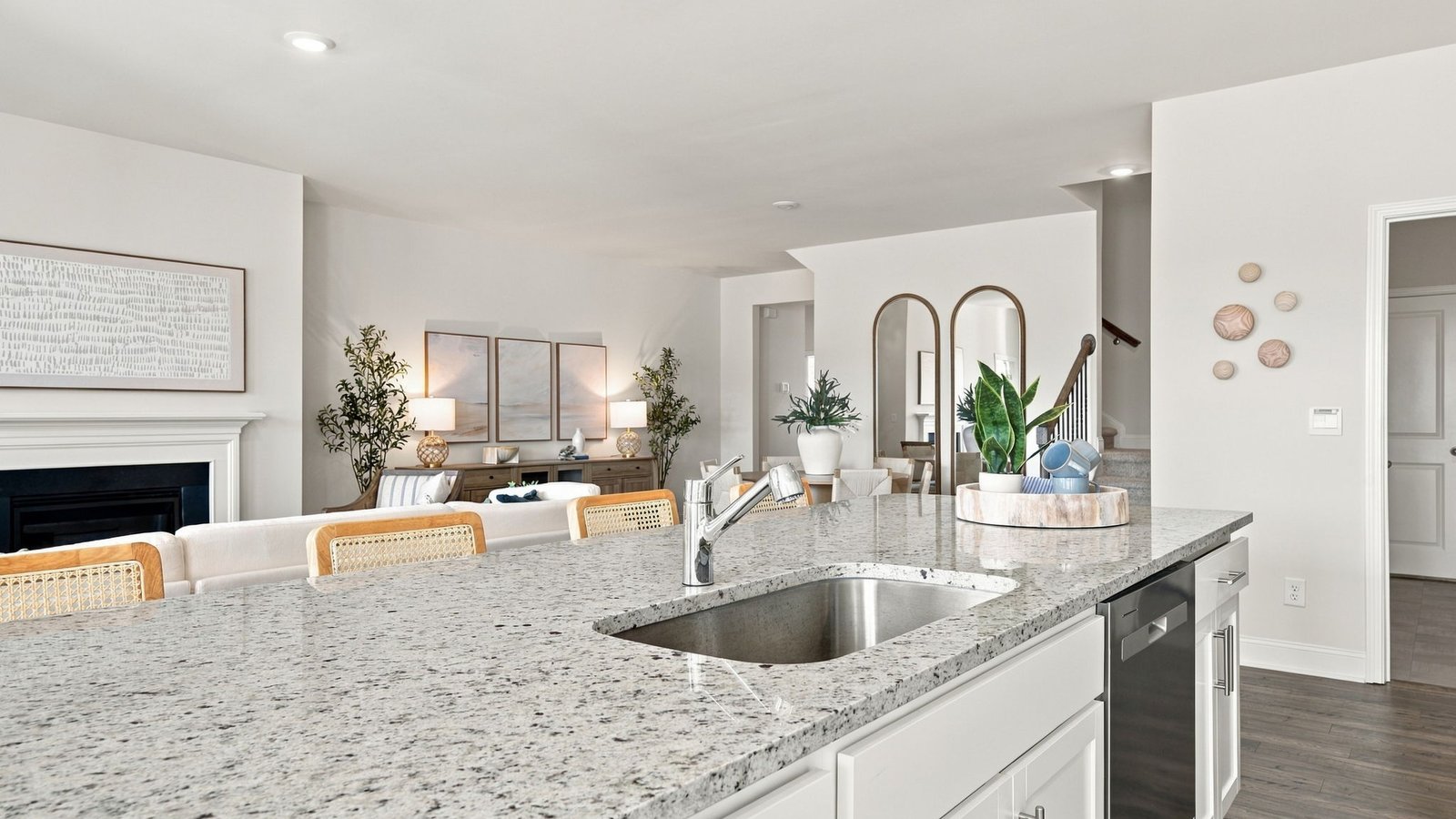 kitchen view with kitchen island