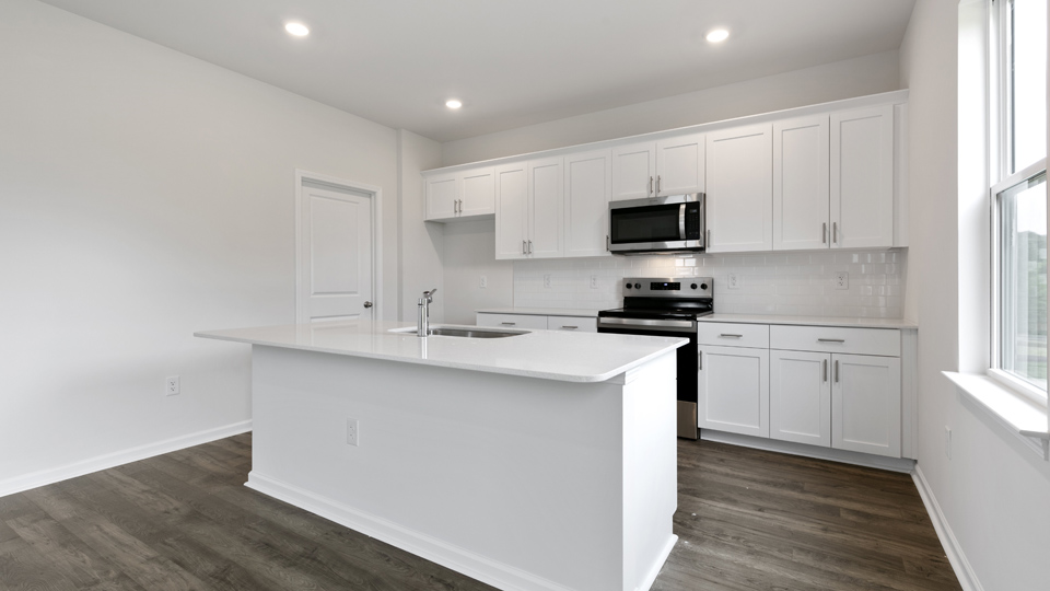 Kitchen with white cabinets