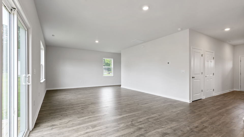 Living area with revwood flooring