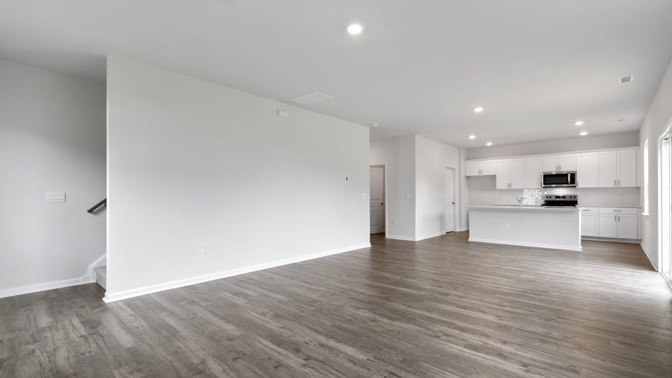 Living area with revwood flooring
