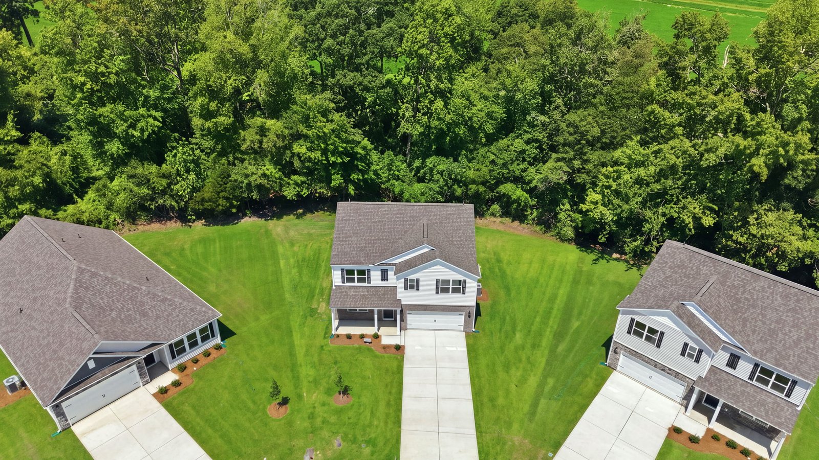 aerial view of home and lot