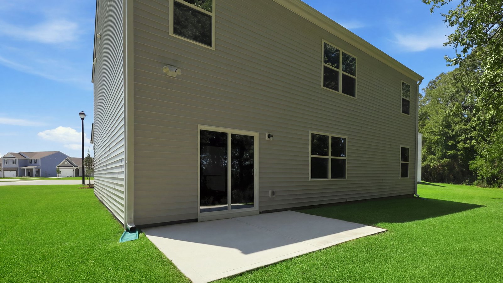 back yard and back patio pad