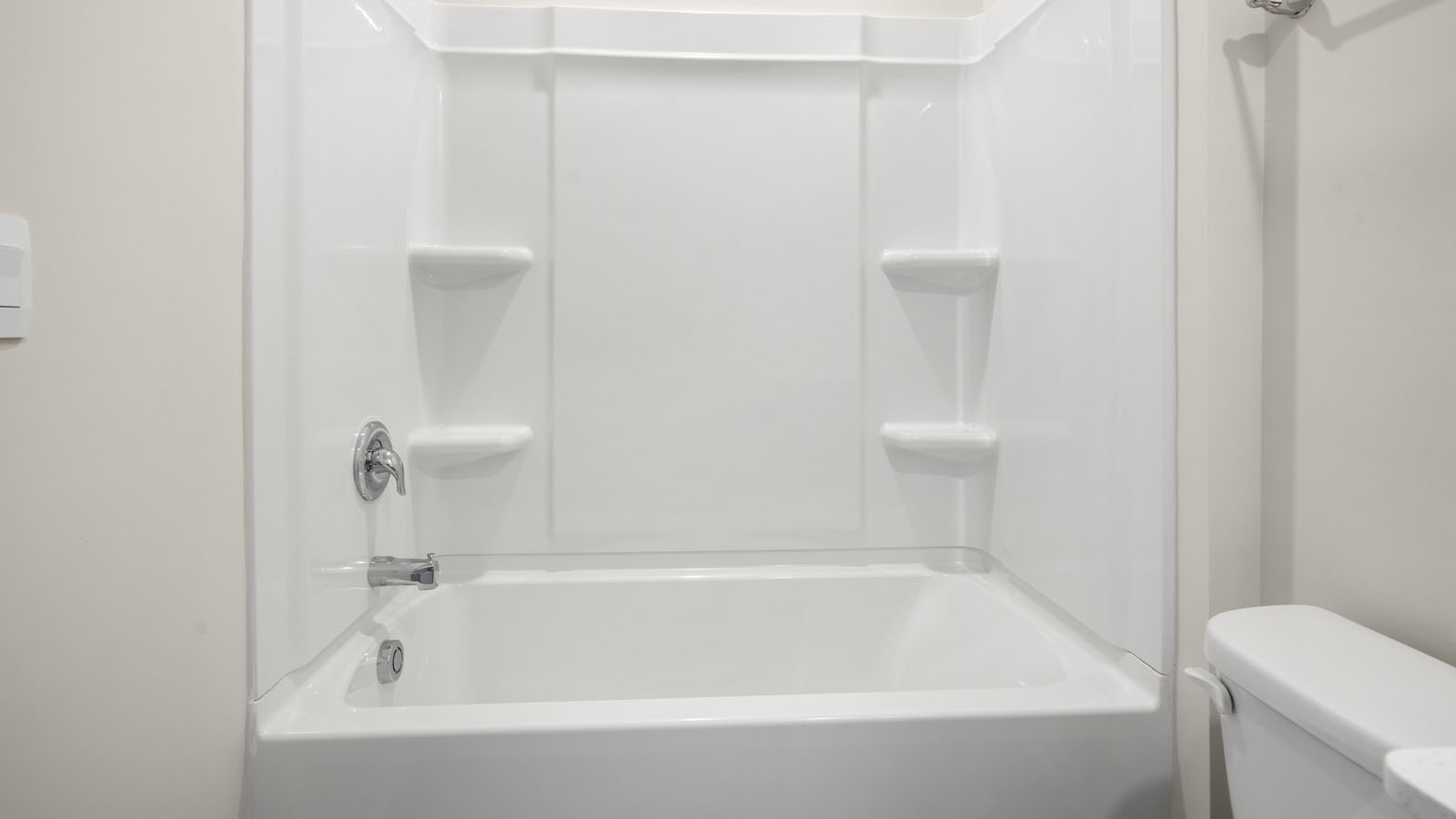 Bathroom with grey cabinets