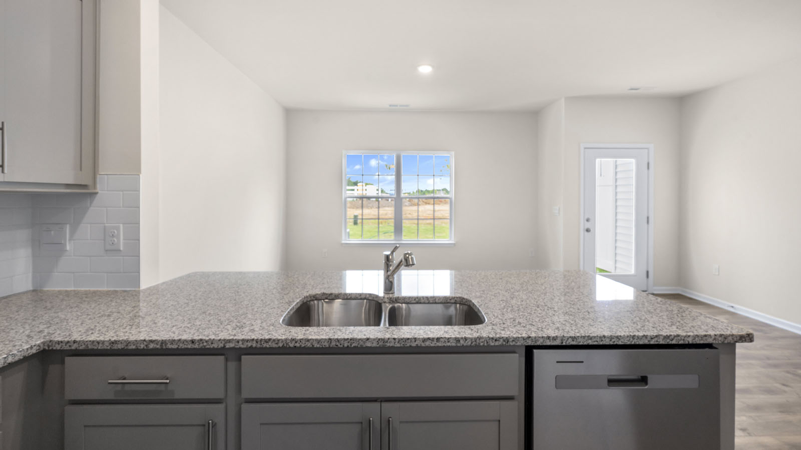 Kitchen with grey cabinets
