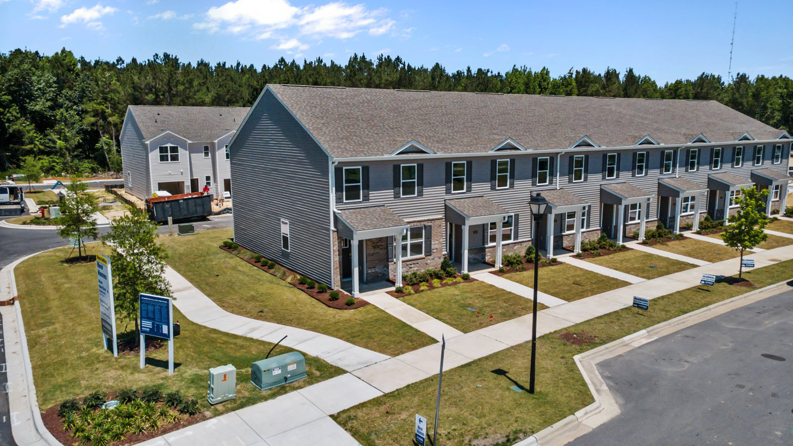 aerial view of the townhomes community