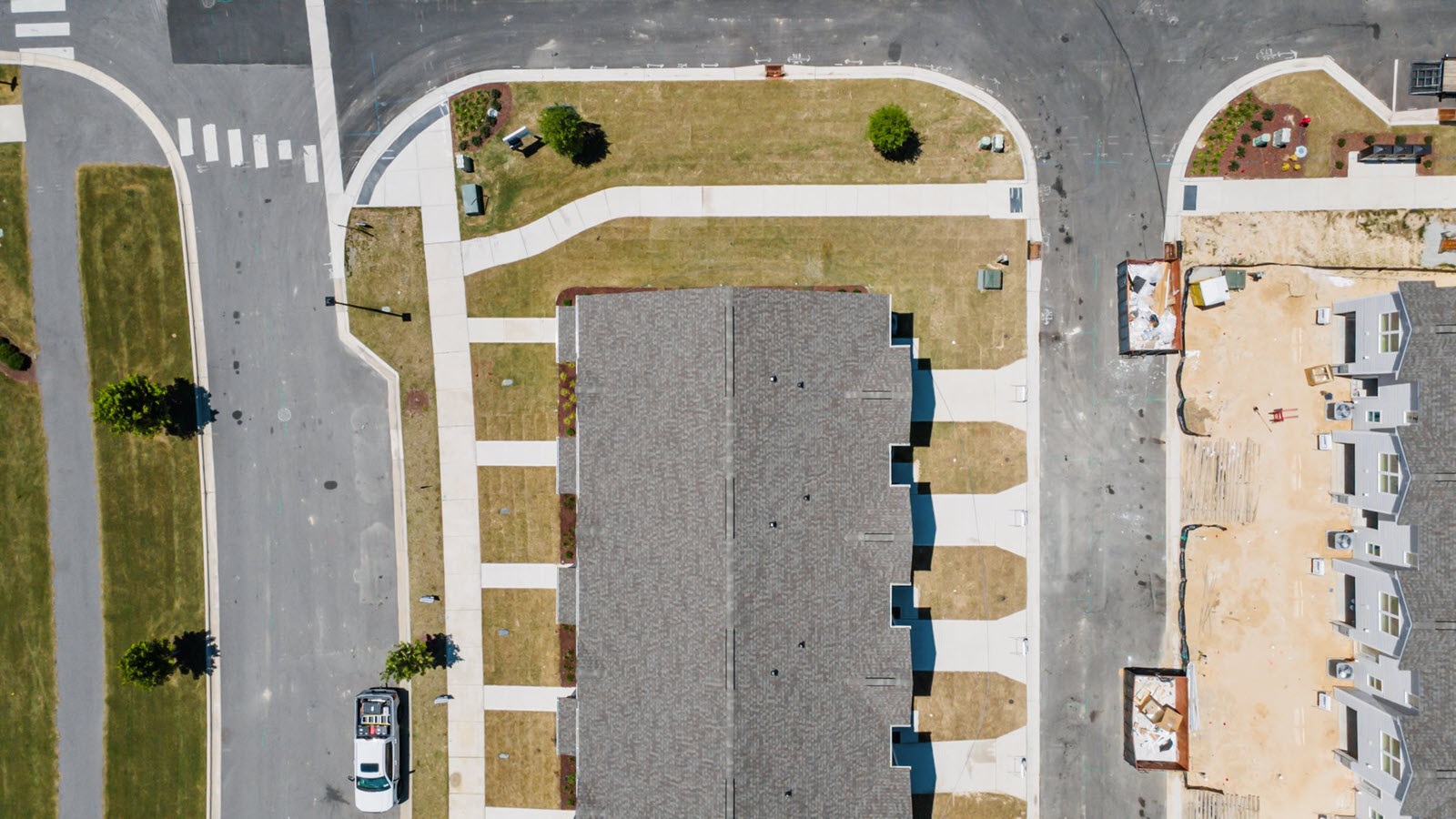 aerial view of the townhomes community