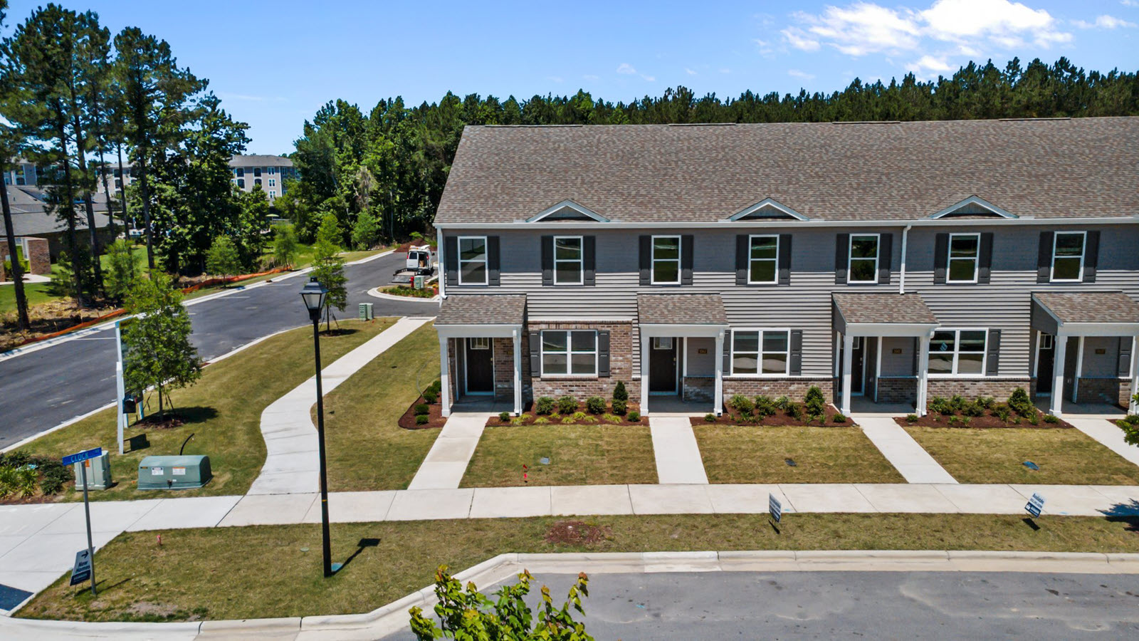 aerial view of the townhomes community