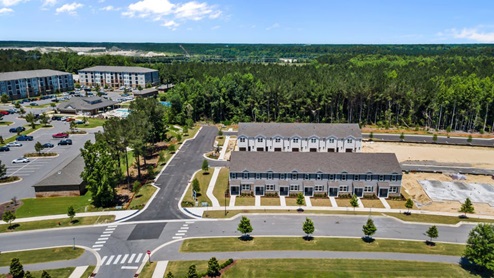 aerial view of the townhomes community