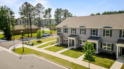 aerial view of the townhomes community