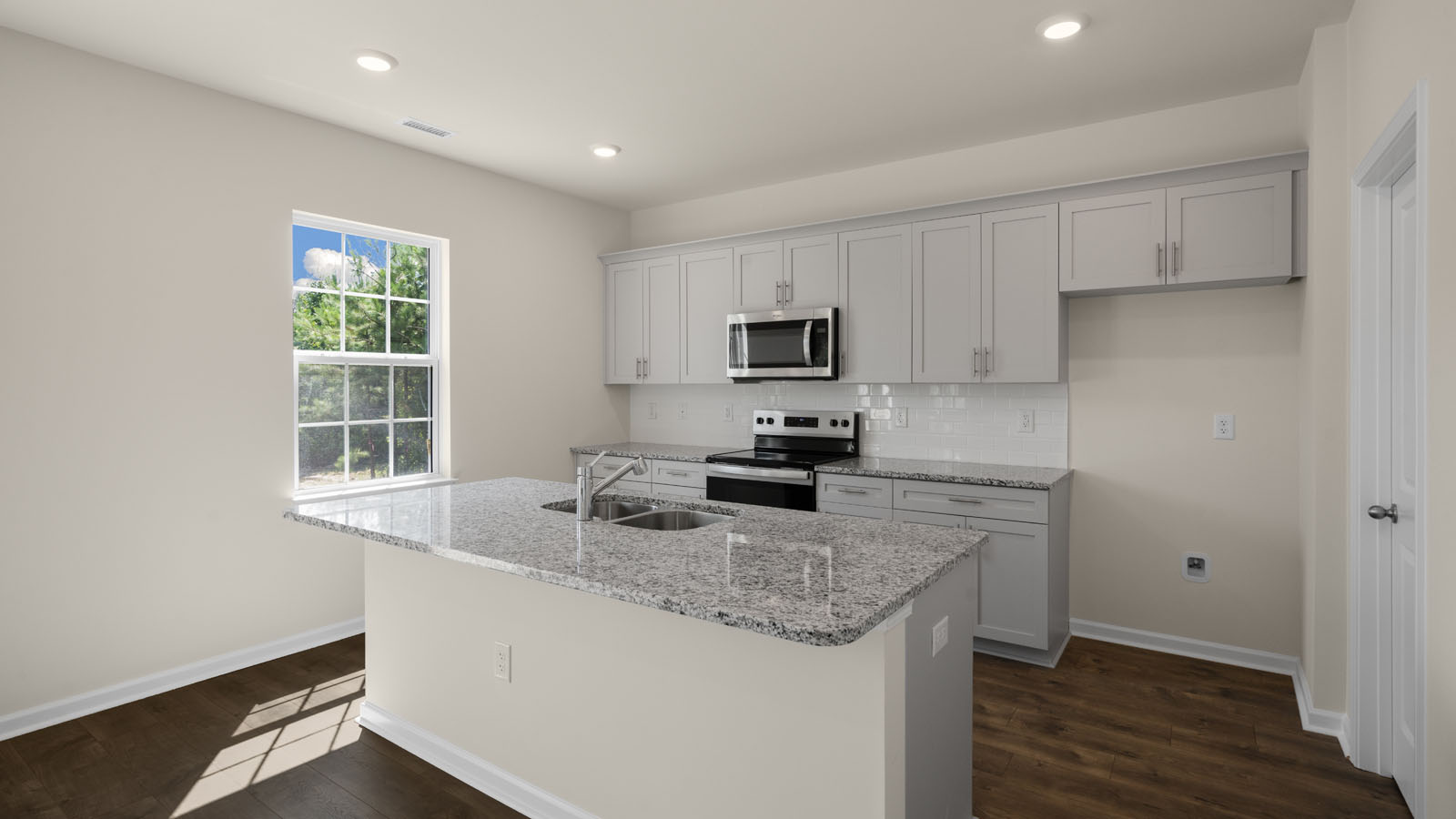Kitchen with white cabinets