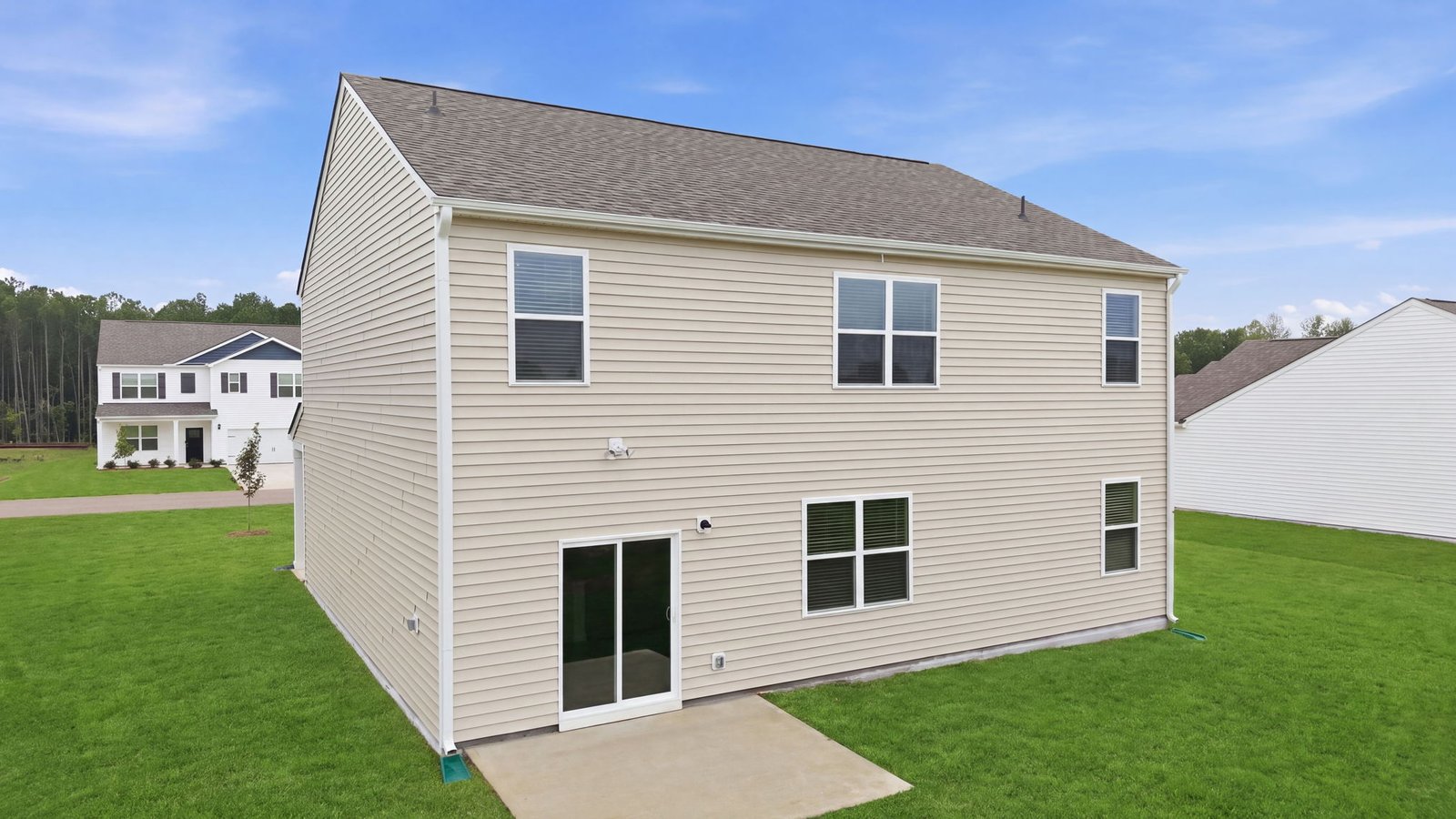 rear view of two story home