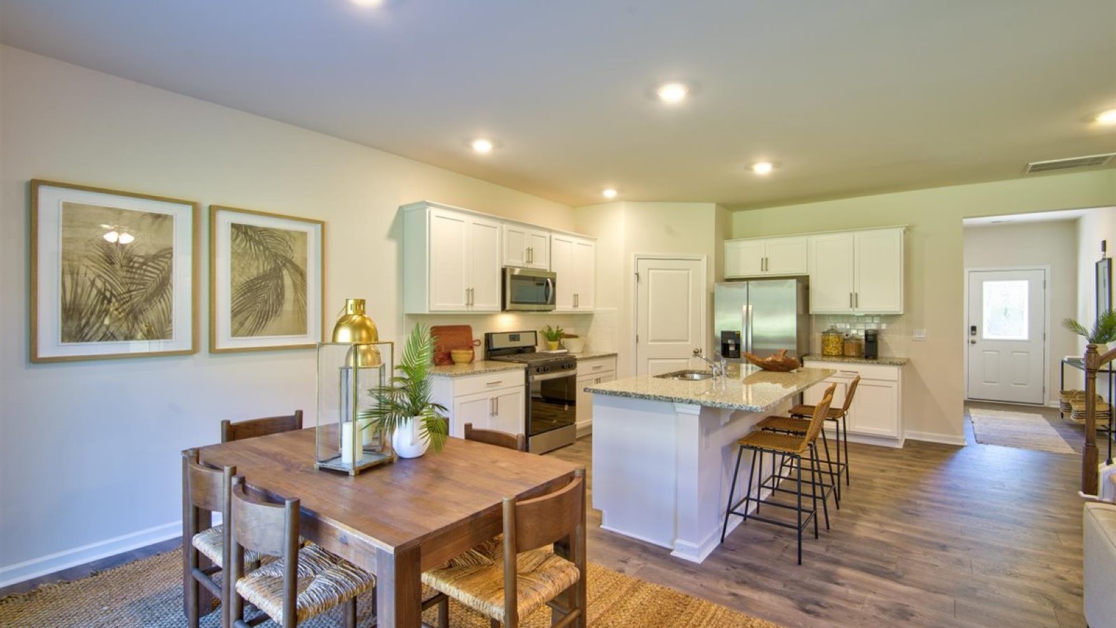 Open-concept living and dining area
