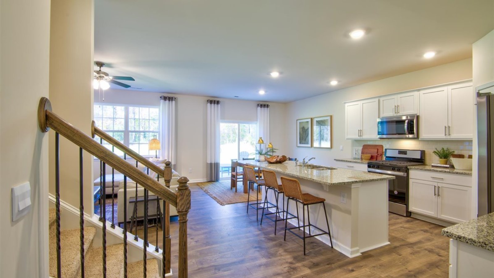 Open-concept kitchen area