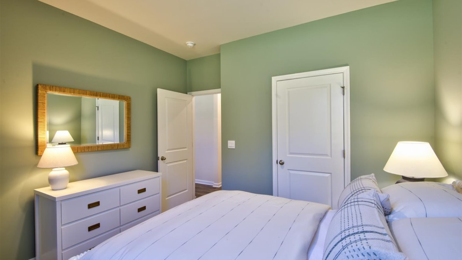 Bedroom with carpet flooring